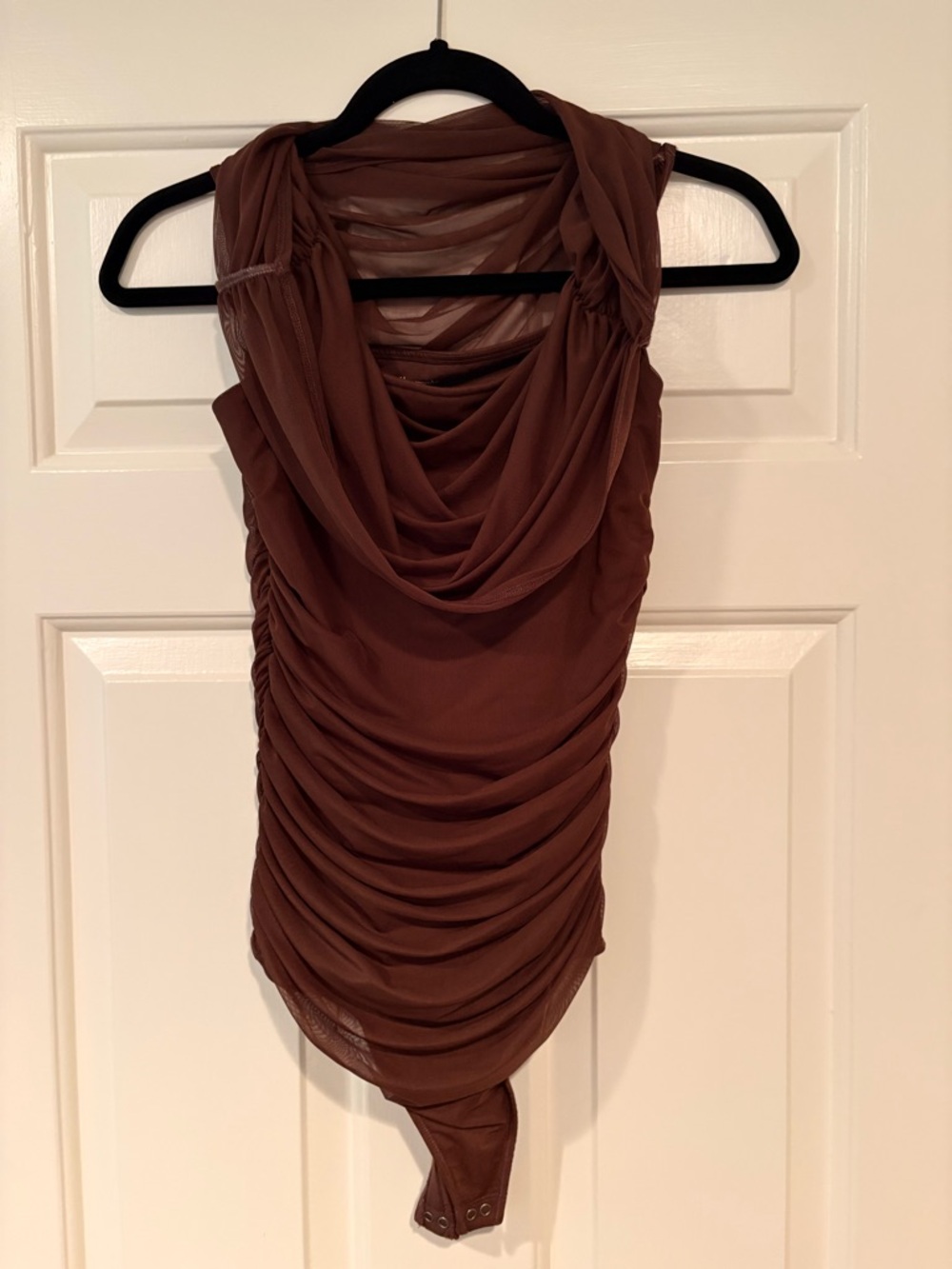 Abercrombie & Fitch Chocolate Brown Draped Bodysuit